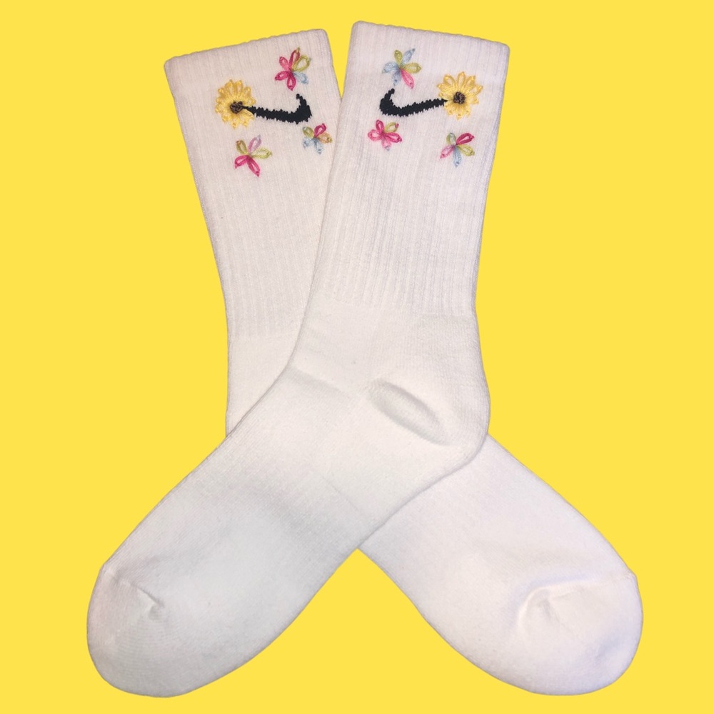 Custom hand stitched Nike socks